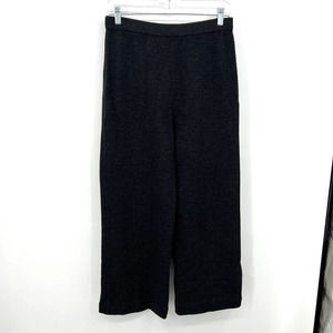 St John Dark Grey Santana Knit Wide Leg Pants Size 10